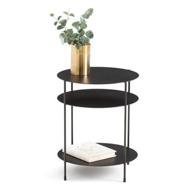 Mesa Lateral Auxiliar 3 Nivel Circular │VARA metal black