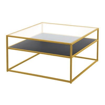 Mesa de centro GOLDEN GLASS BLACK 2 NIVELES