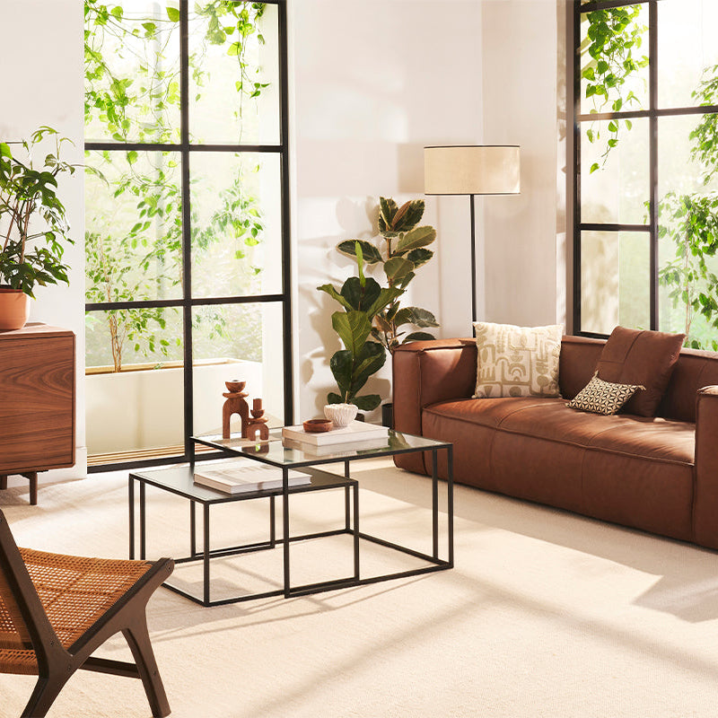 Mesas de Centro Nido Cuadrada LUMEN - METAL GLASS - Kallfu