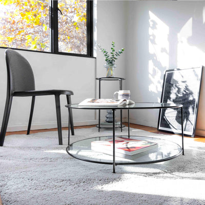 Mesa de centro circular 80 dos niveles | GLASS