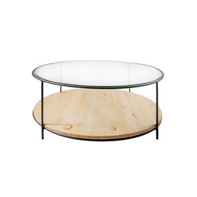 Mesa de Centro Dos Niveles Redonda | Glass Mima