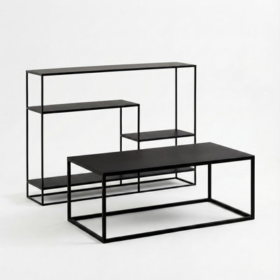 COMBO: Arrimo Escalonado + Mesa rectangular metal — Kallfu.cl