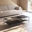 Mesa Centro Flatt Doble Nivel Metal Black — Kallfu.cl