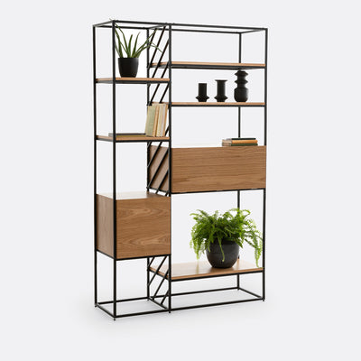 Estantería Slid con puertas Mima Negro