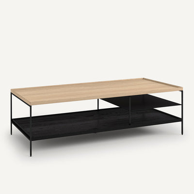Mesa Centro Longline Doble Bandeja Bicolor