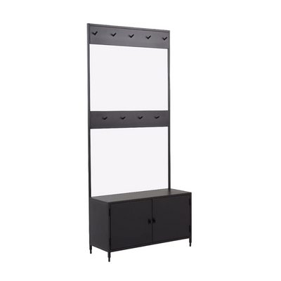 Perchero dos puertas + ganchos | METAL BLACK