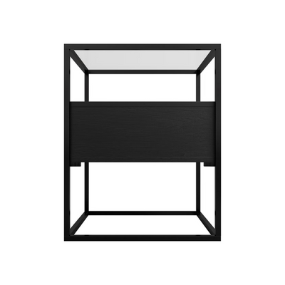 Velador Glass con cajón | ABEDUL BLACK