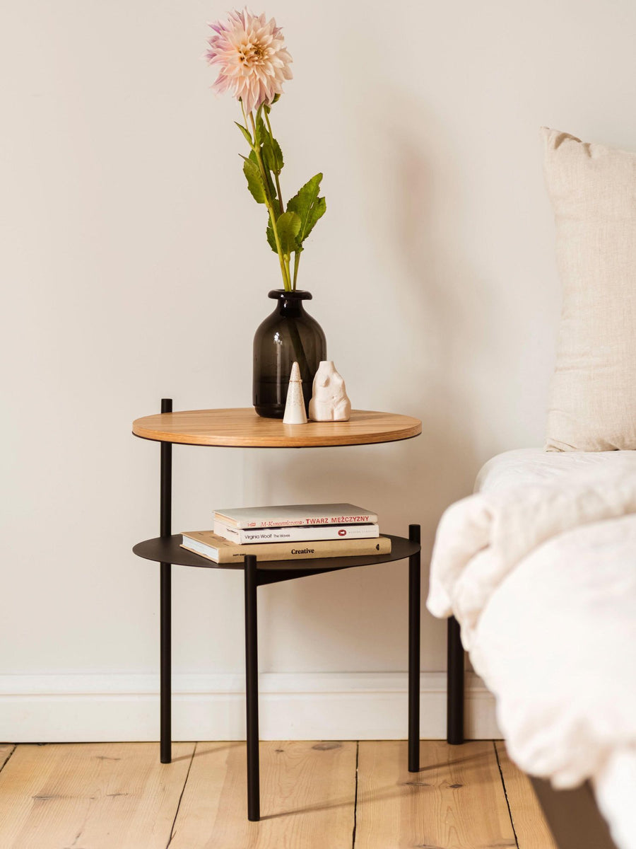 Velador Circolare METAL Roble — Kallfu.cl