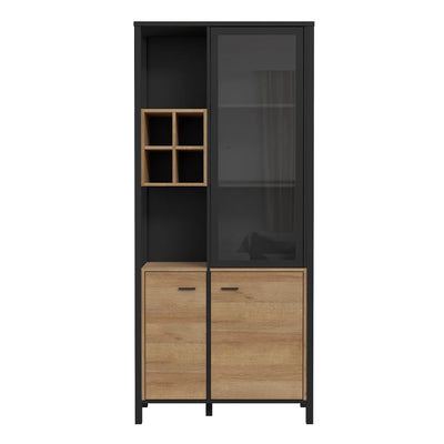 Vitrina 180 Industrial Black & Wood