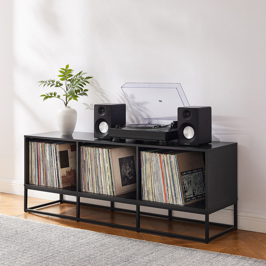 Mueble para Vinilos Industrial Abedul BLACK — Kallfu.cl