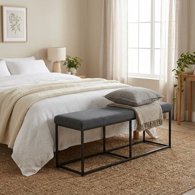 Banqueta 35 Acolchada Negro