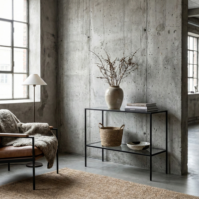 Arrimo 100 doble nivel Negro GLASS