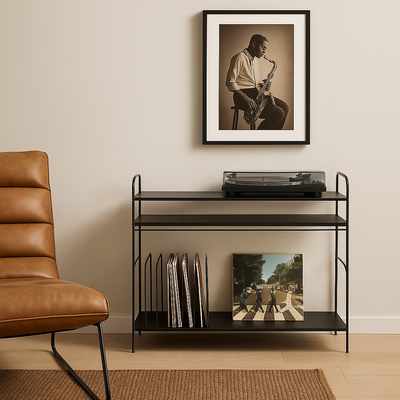 Mueble para vinilos 102 LUXE METAL BLACK