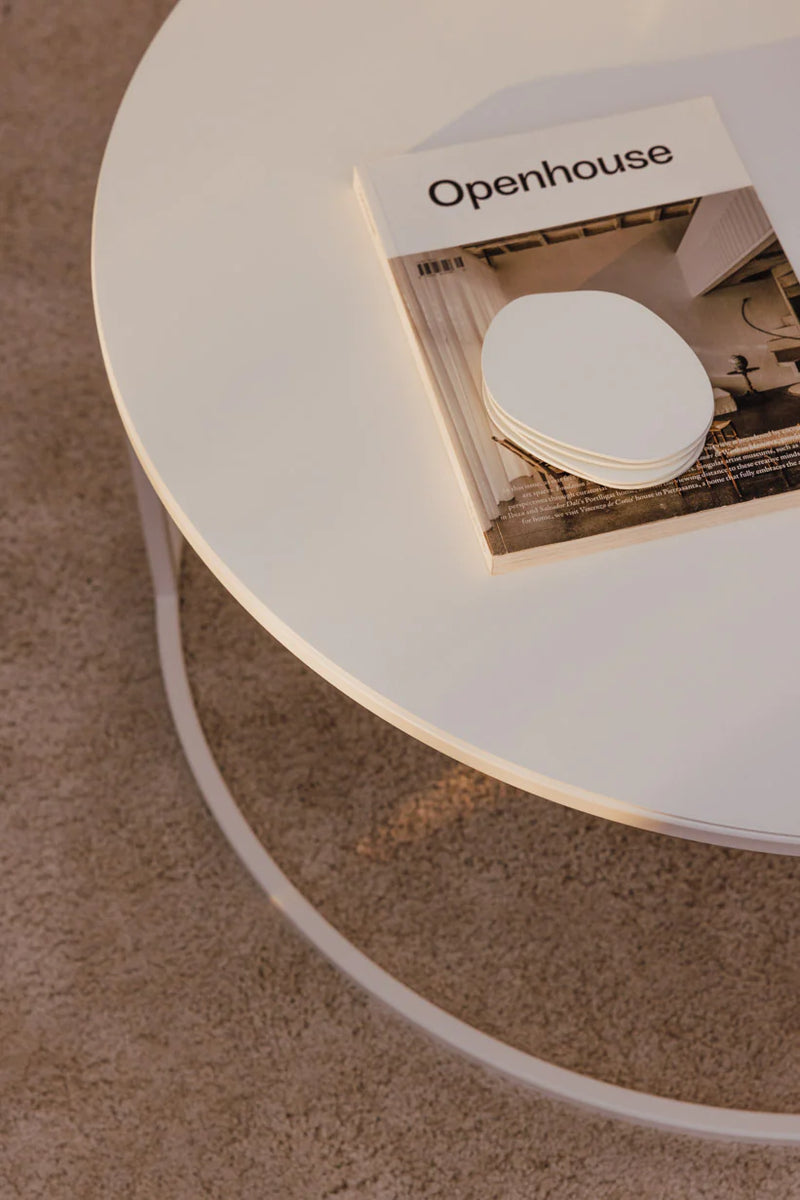 Mesa de centro circular metal WHITE