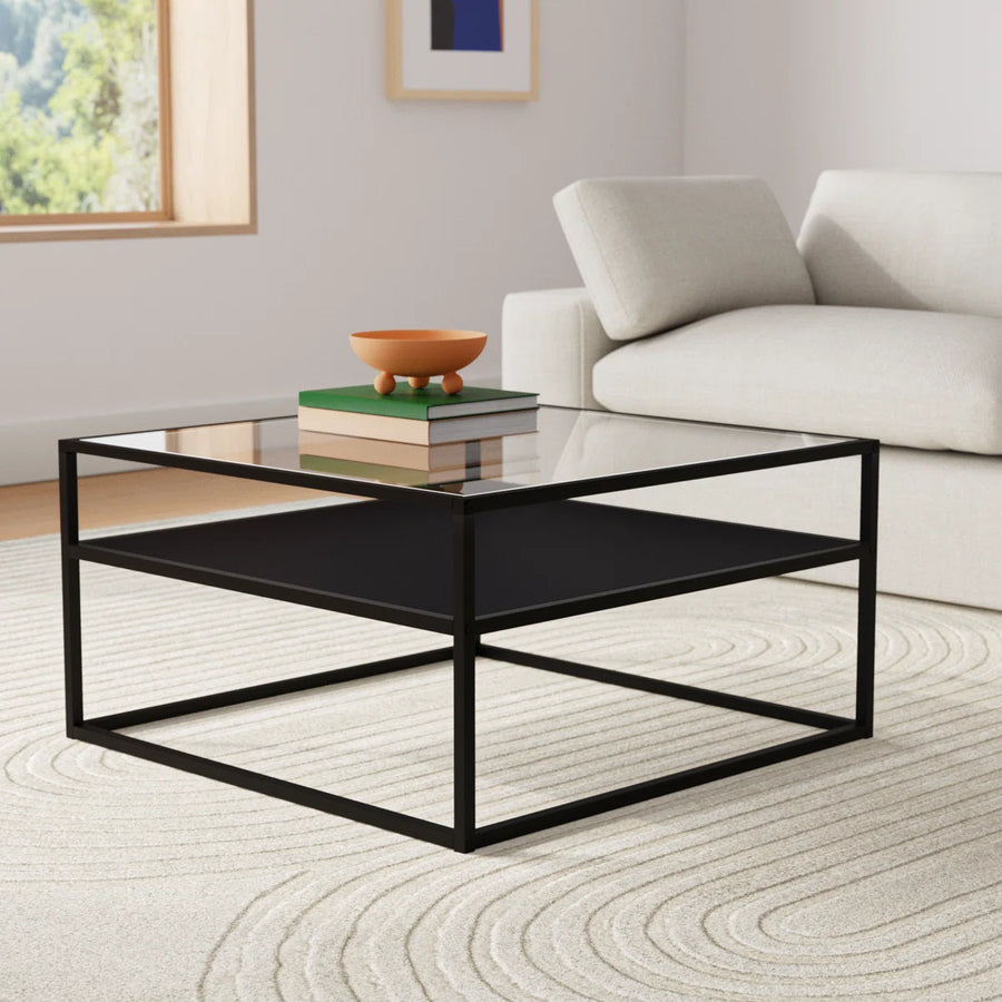 Mesa de centro 80 Metal Glass 2 niveles — Kallfu.cl