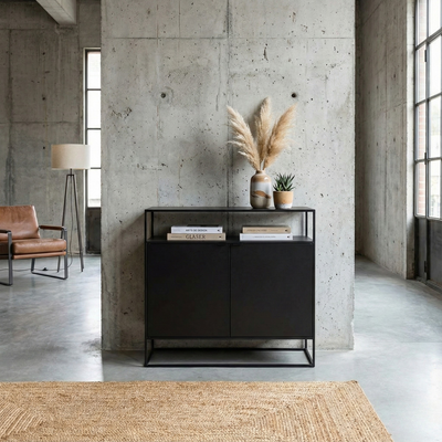 Gabinete simple con puertas | METAL BLACK