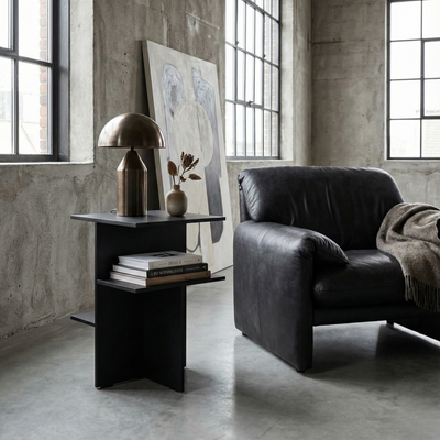 Mesa lateral Square ABEDUL BLACK — Kallfu.cl