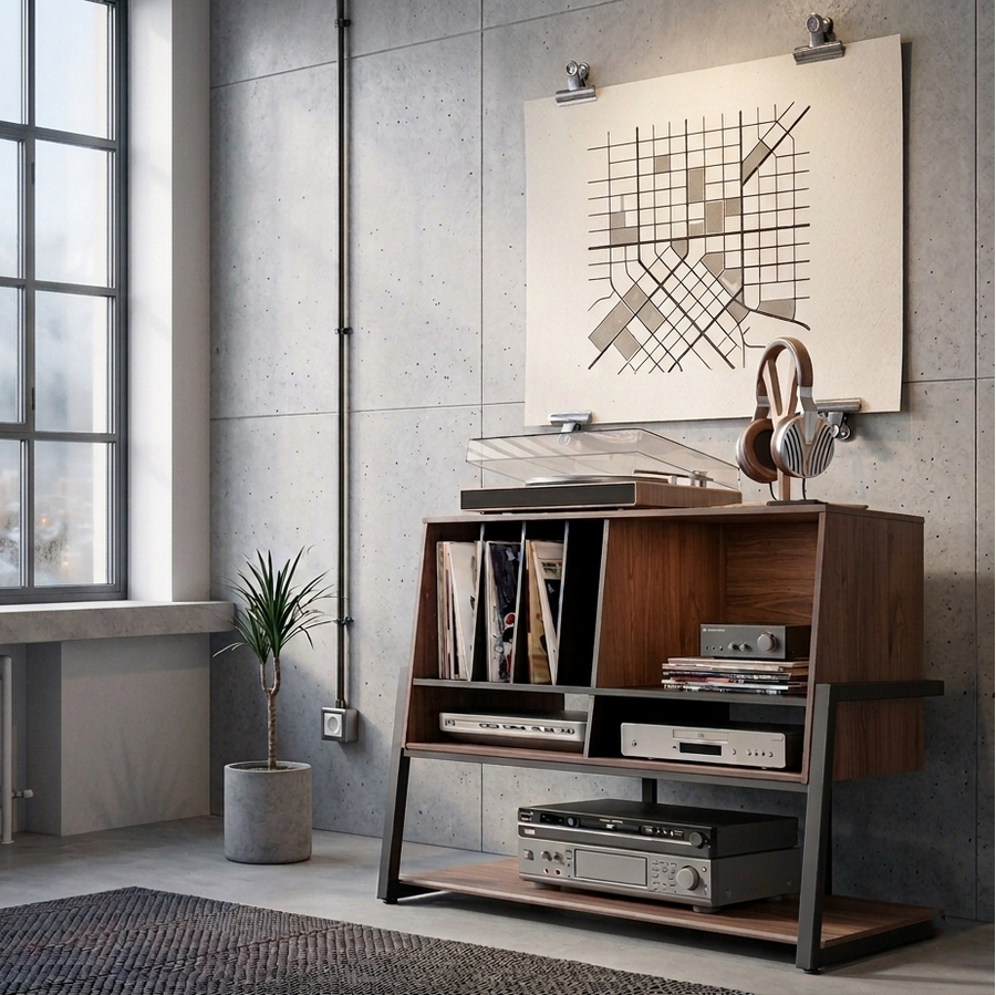 Mueble Vinilos Aukan Duo 100 TOFFEE — Kallfu.cl
