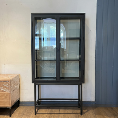 Vitrina Mononivel Glass Metal | 80 cm x 30 cm x 155 cm