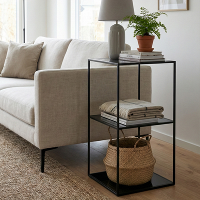 Mesa Lateral Altar doble repisa METAL— Kallfu.cl