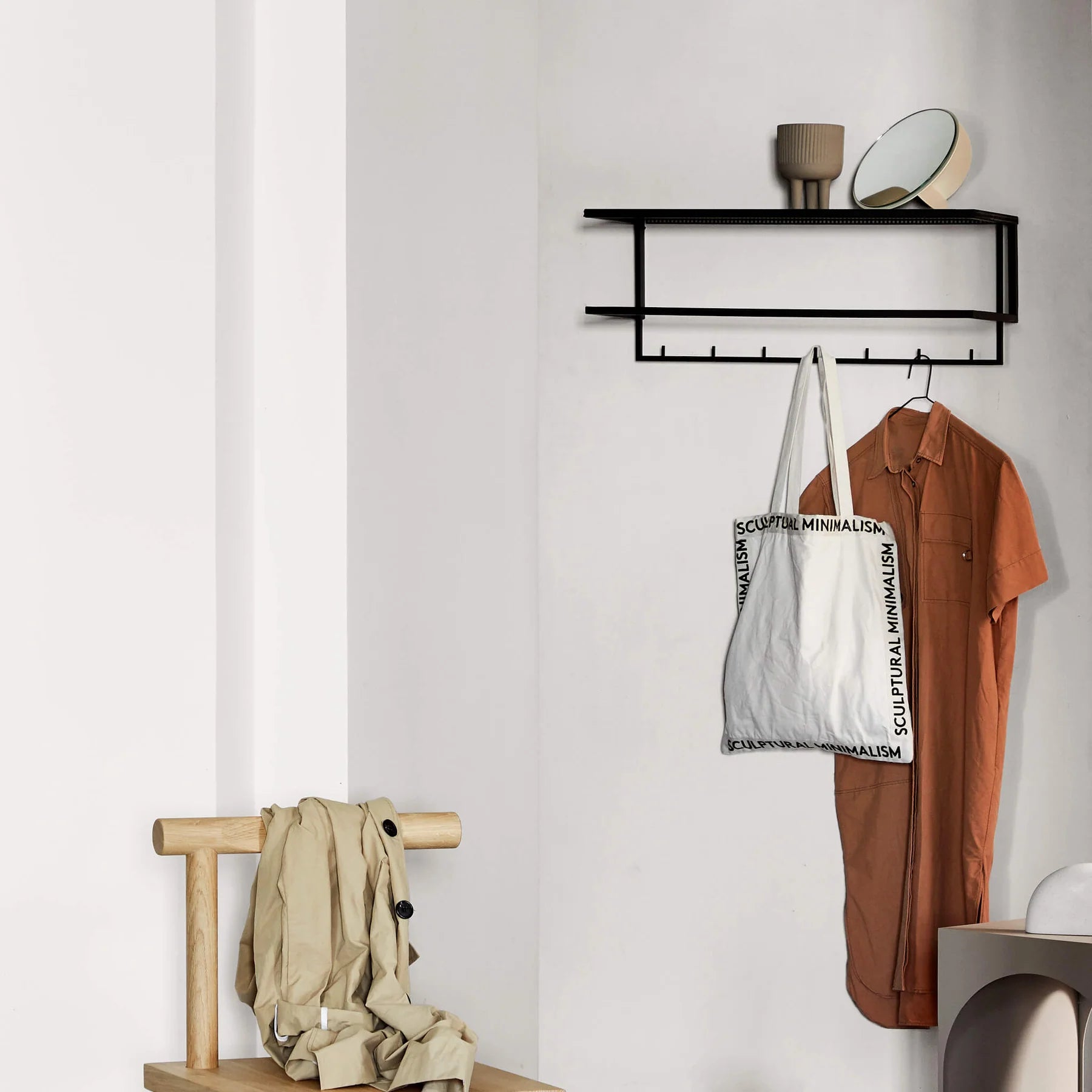 Perchero pared GRIDLINE BLACK