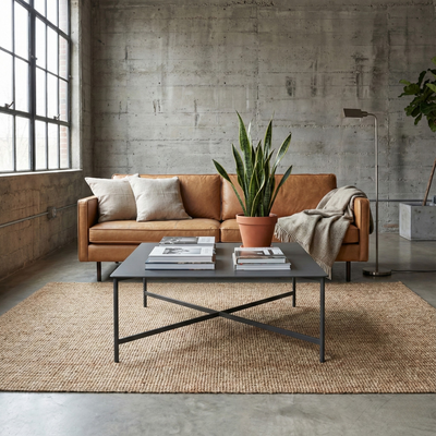 Mesa de Centro Cuadrada X | METAL BLACK