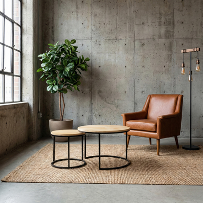 Mesa de centro circular nido MIMA Negro — Kallfu.cl