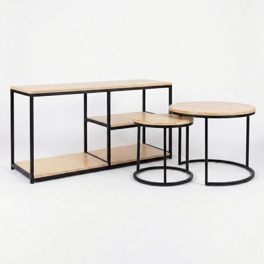 COMBO: RACK TV + MESA DE CENTRO NIDO — Kallfu.cl