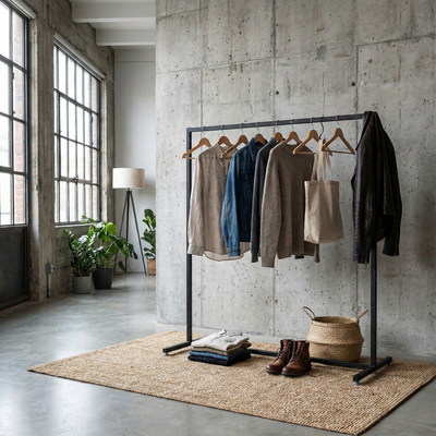 Perchero recto 120 retail metal black — Kallfu.cl