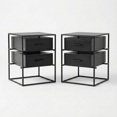 COMBO: 2 Velador Industrial ABEDUL LUXE BLACK — Kallfu.cl