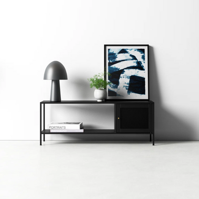 Rack Tv con puerta Gridline Metal BLACK