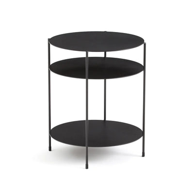 Mesa Lateral Auxiliar 3 Nivel Circular metal black