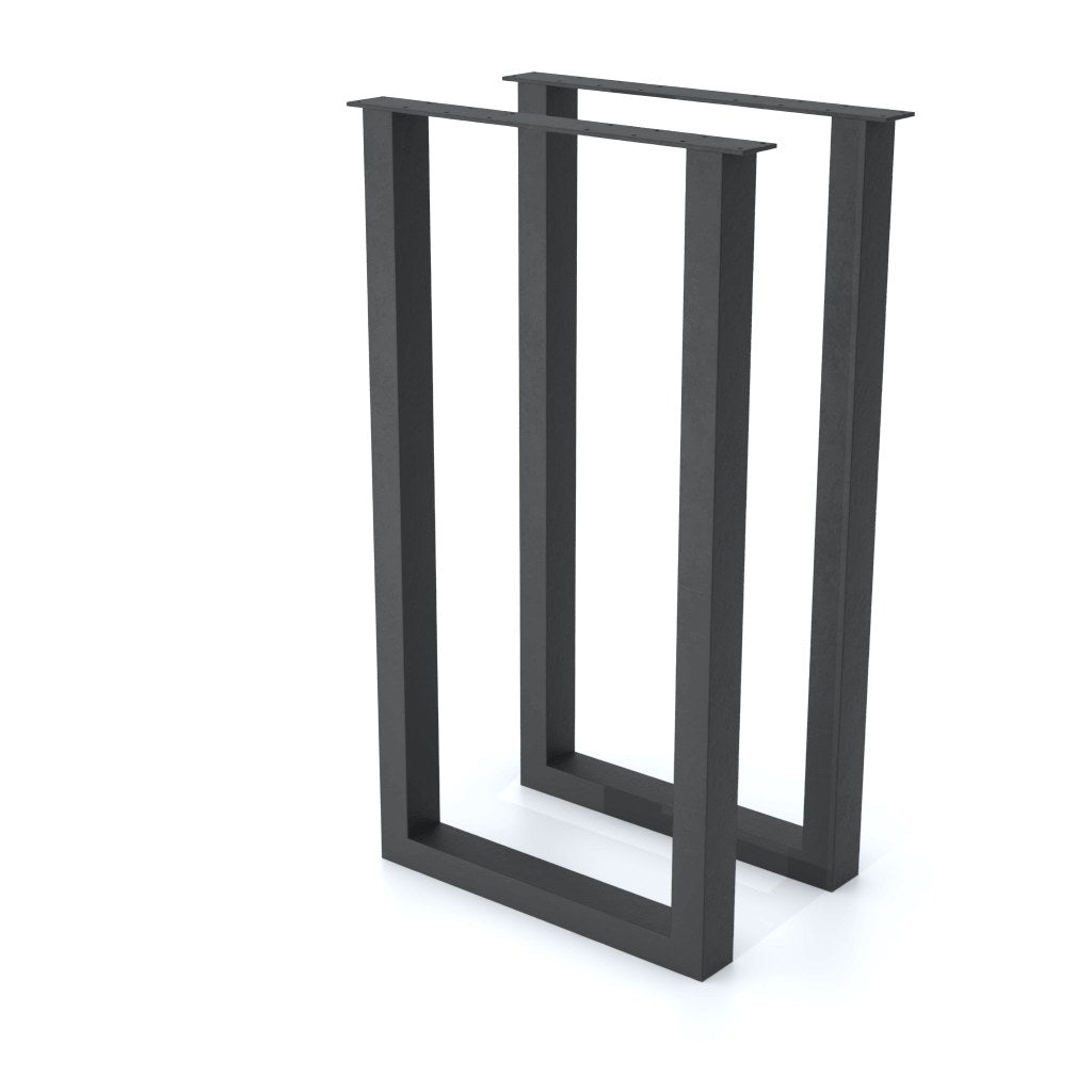 Base Barra Kallfü metal negro para mesa, 90 cm — vista frontal