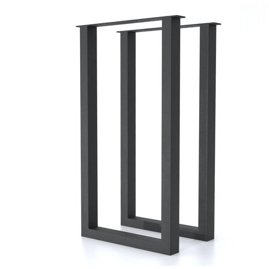 Base Barra Kallfü metal negro para mesa, 90 cm — par de patas