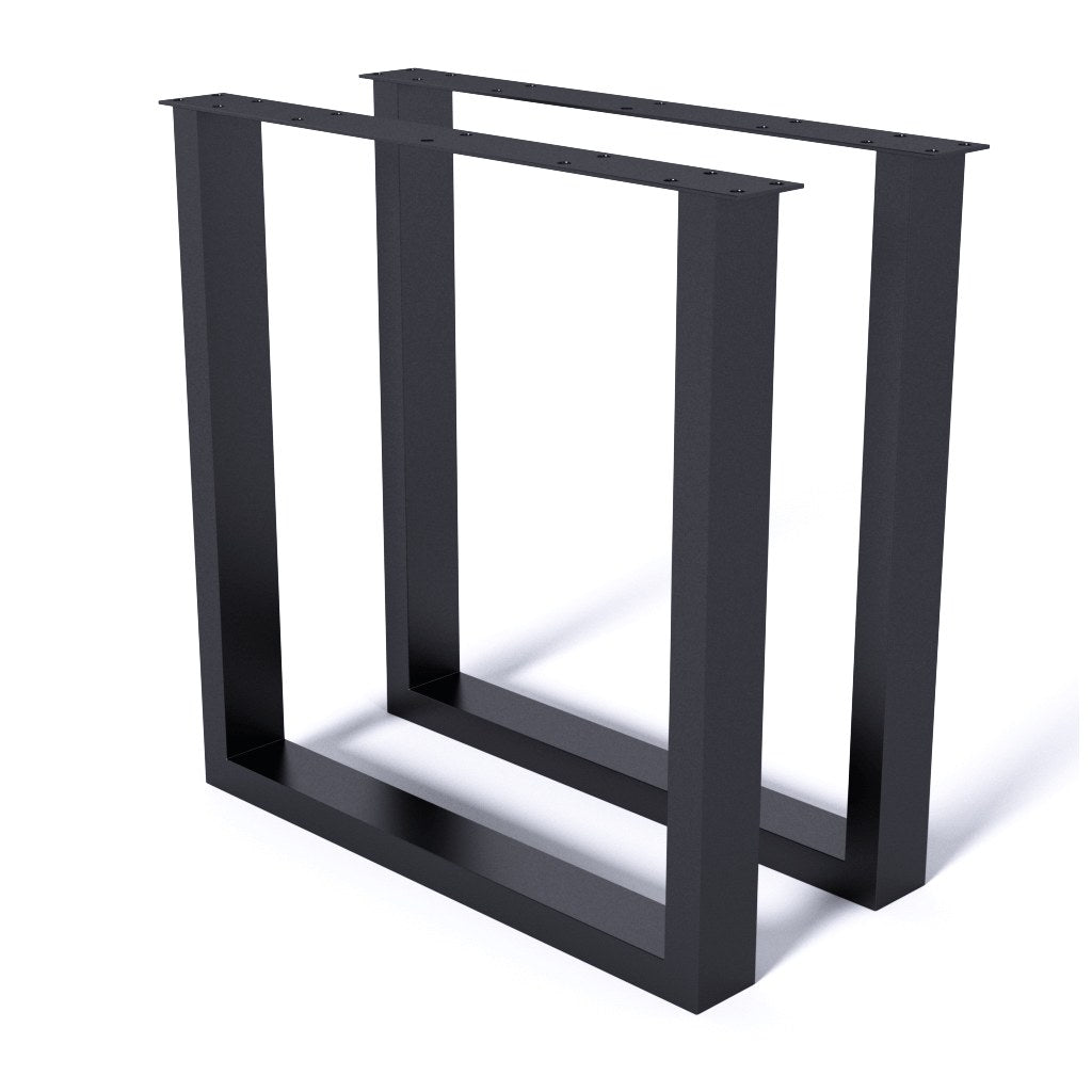 Base Cuadrada Kallfü metal negro para mesa, 71 cm — vista frontal