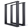 Base Cuadrada Kallfü metal negro para mesa, 71 cm — par de patas