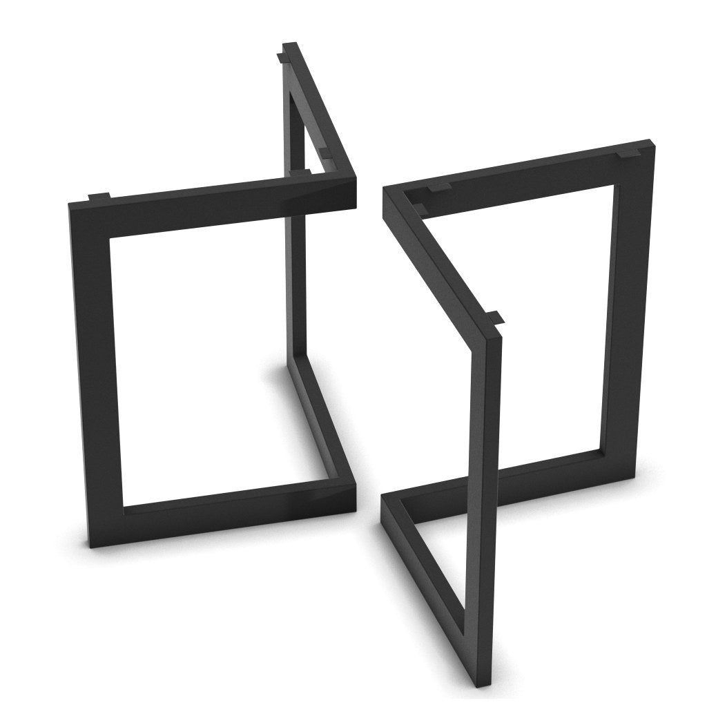 Base L Kallfü metal negro para mesa, 71 cm — vista frontal