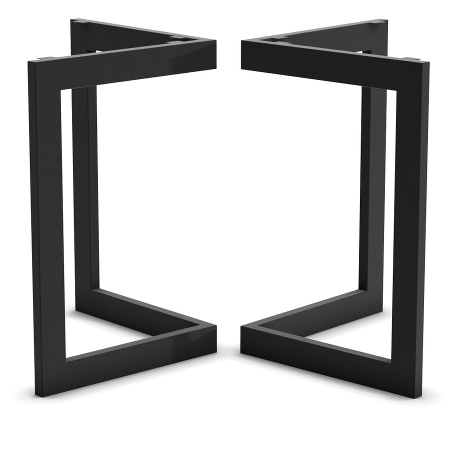 Base L Kallfü metal negro para mesa, 71 cm — par de patas