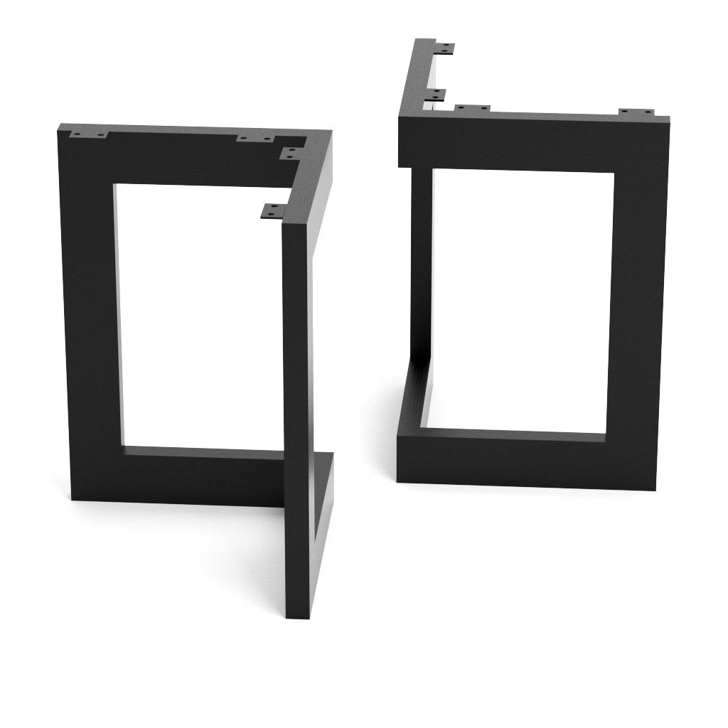 Base L Centro Kallfü metal negro para mesa, 46 cm — par de patas