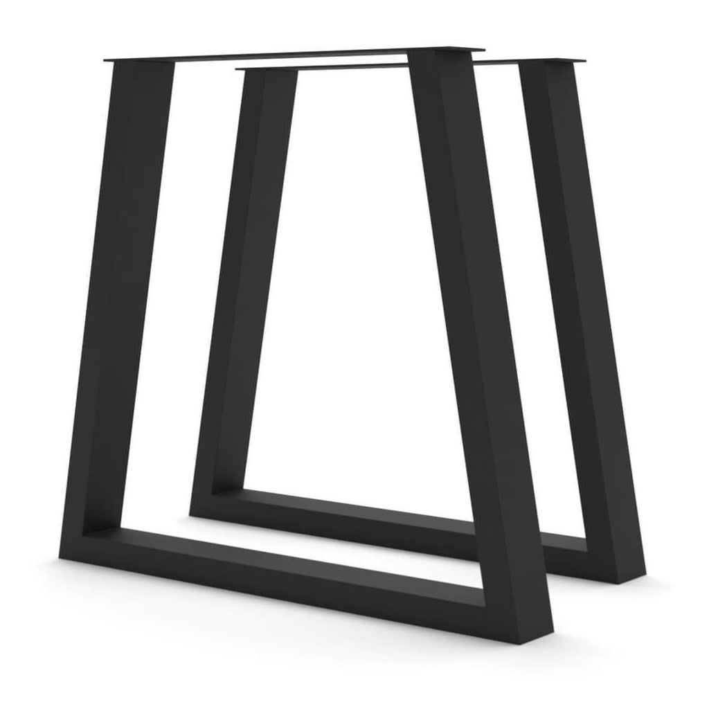 Base Trapecio Kallfü metal negro para mesa, 71 cm — par de patas