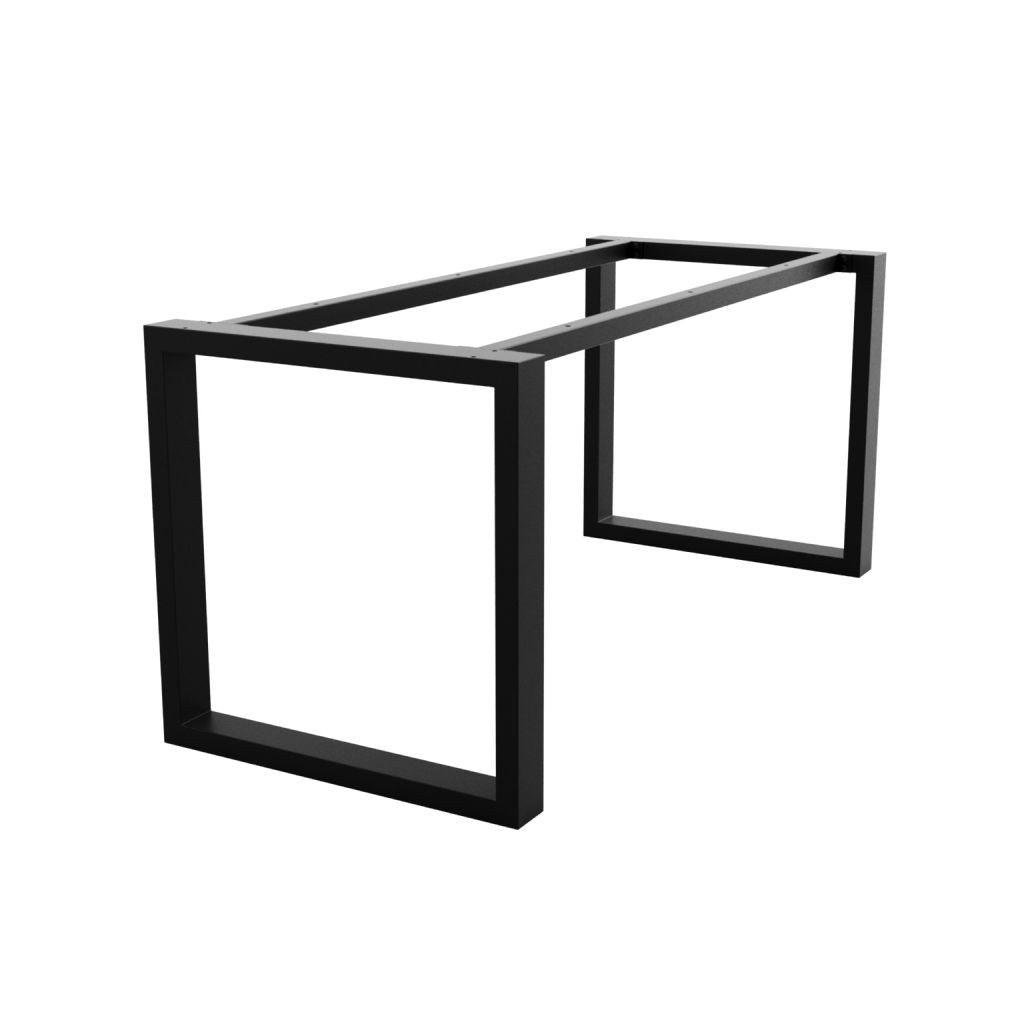 Base U Eta Kallfü metal negro para mesa, 72 cm — par de patas U