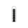 Librero Arco Kallfü metal negro, 42x30x165 cm con top arqueado — vista 3/4