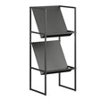 Porta Vinilos Helix Kallfü metal negro, 2 niveles 35x29x82 cm — vista 3/4