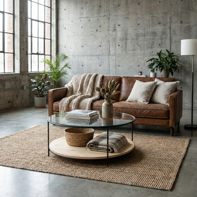 Mesa de Centro Dos Niveles Redonda | Glass Mima