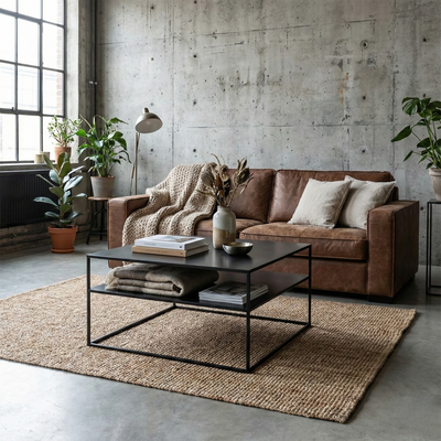 Mesa de centro doble metal BLACK — Kallfu.cl