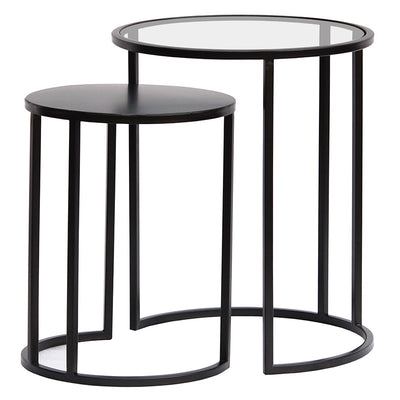 Mesas Auxiliar Nido LUMEN - METAL GLASS - Kallfu