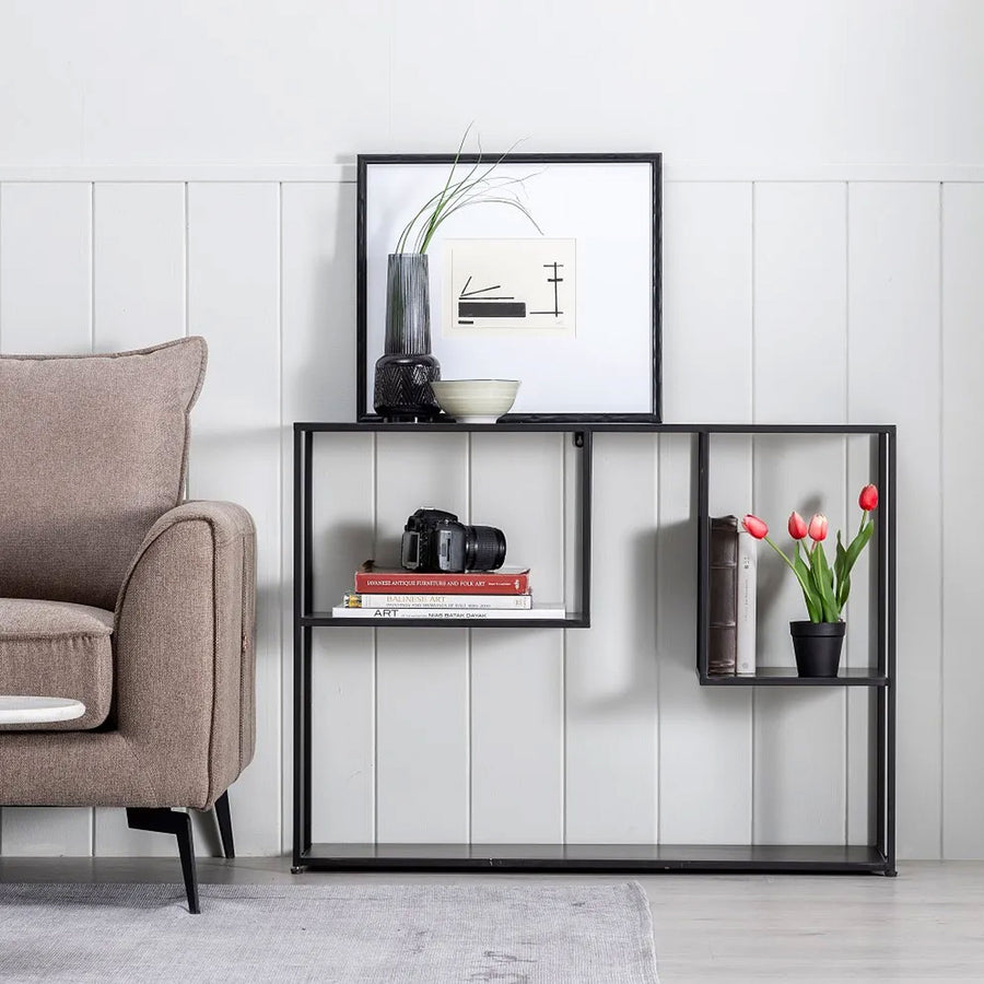Estantería Baja Escalonada Metal BLACK — Kallfu.cl
