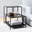 Mesa lateral dos niveles Metal Black — Kallfu.cl