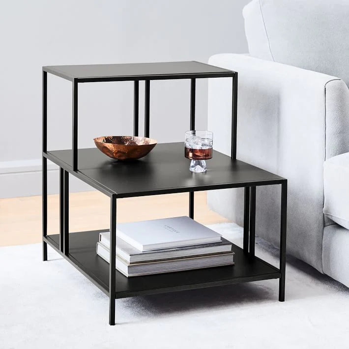 Mesa lateral dos niveles Metal Black — Kallfu.cl