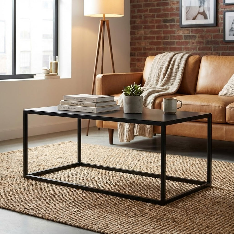 Mesa de Centro Rectangular METAL BLACK — Kallfu.cl
